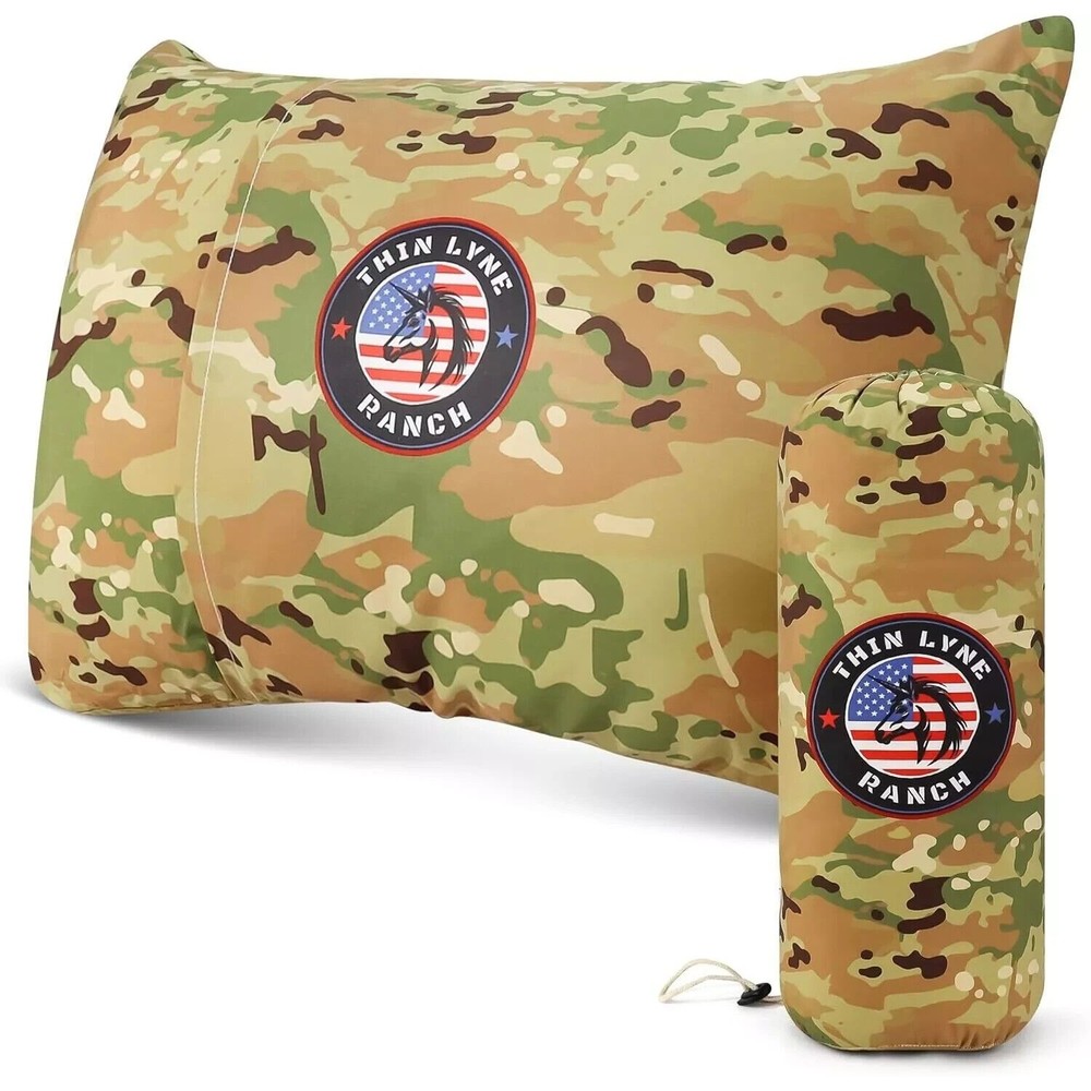 Therapeutic Camping Travel Pillow - Shredded Small Memory Foam Pillow for Deploy